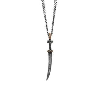 SWORD GOLD BLACK DIAMOND STATEMENT PENDANT