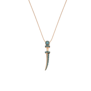 SWORD GOLD BLUE DIAMOND NECKLACE