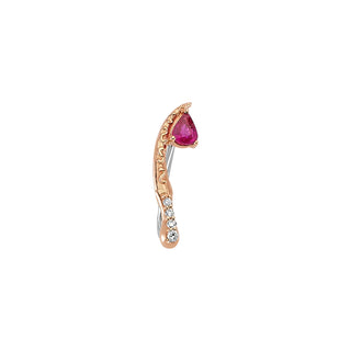 DAGGER GOLD DIAMOND RUBY SINGLE EAR CLIMBER