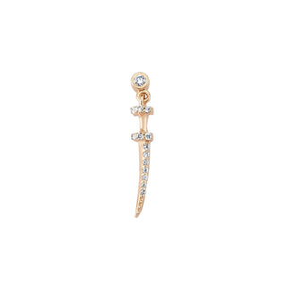 SWORD GOLD DIAMOND SINGLE EARRING