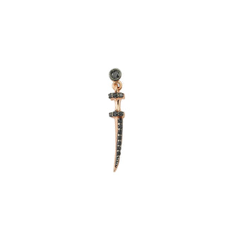 SWORD GOLD BLACK DIAMOND SINGLE EARRING