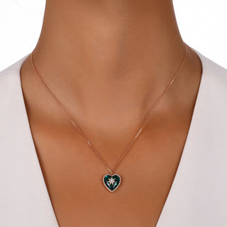 VENUS STAR HEART GOLD DIAMOND NECKLACE