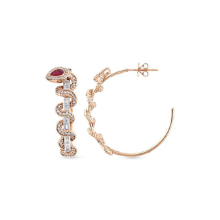 KUNDALINI GOLD DIAMOND RUBY EARRINGS