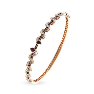 KUNDALINI GODDESS GOLD COGNAC DIAMOND RUBY BRACELET