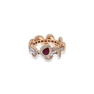 KUNDALINI GOLD DIAMOND RUBY RING