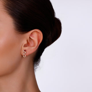 KUNDALINI RAINBOW GOLD DIAMOND RUBY EARRING