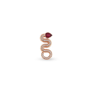 KUNDALINI RAINBOW GOLD DIAMOND RUBY EARRING