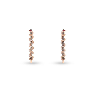 KUNDALINI GODDESS GOLD BROWN DIAMOND RUBY EARRINGS