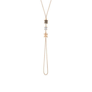 TURTLE GOLD COGNAC DIAMOND HAND CHAIN
