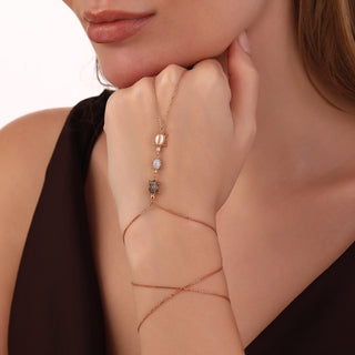 TURTLE GOLD COGNAC DIAMOND HAND CHAIN