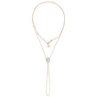 TURTLE GOLD DIAMOND BLUE TOPAZ HAND CHAIN