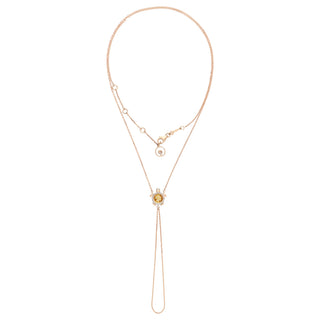TURTLE GOLD DIAMOND CITRINE HAND CHAIN