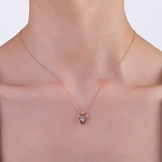 TURTLE GOLD COGNAC DIAMOND MORGANITE NECKLACE