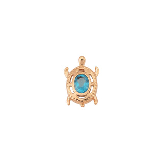 TURTLE GOLD BLUE TOPAZ SINGLE EARRING