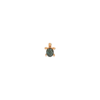 TURTLE GOLD BLUE DIAMOND SINGLE EARRING