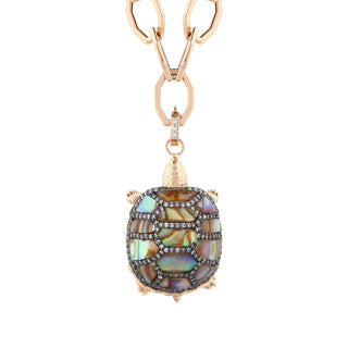 TURTLE GOLD PEARL DIAMOND XLARGE PENDANT