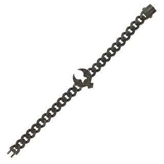 EAGLE SILVER BLACK DIAMOND CHAIN BRACELET