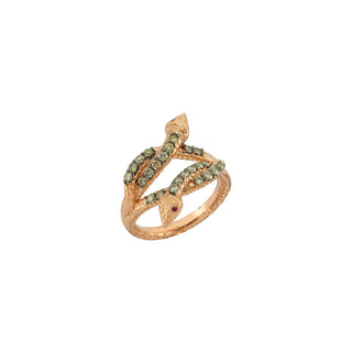 KUNDALINI GOLD BROWN DIAMOND RING Bee Goddess