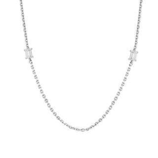 MONDRIAN 18K GOLD BAGUETTE DIAMOND NECKLACE