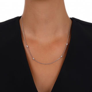 MONDRIAN 18K GOLD BAGUETTE DIAMOND NECKLACE