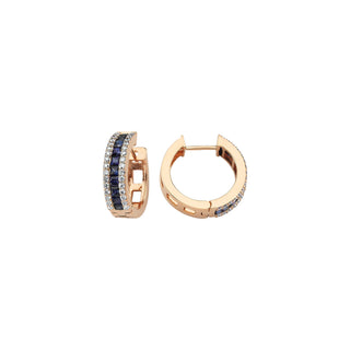 MONDRIAN 18K GOLD SAPPHIRE DIAMOND EARRINGS