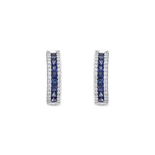 MONDRIAN 18K GOLD DIAMOND SAPPHIRE EARRINGS