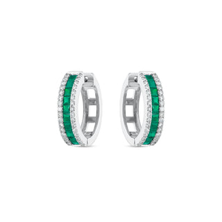 MONDRIAN 18K GOLD DIAMOND EMERALD EARRINGS