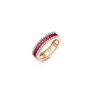 MONDRIAN 18K GOLD DIAMOND RUBY RING