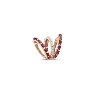 MONDRIAN GOLD DIAMOND RUBY EAR CUFF