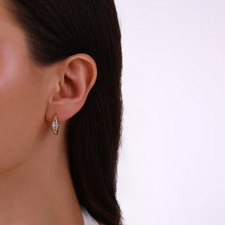 MONDRIAN GOLD BAGUETTE DIAMOND HOOP EARRINGS