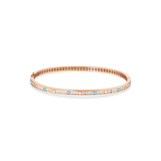 MONDRIAN GOLD DIAMOND BLUE TOPAZ BRACELET