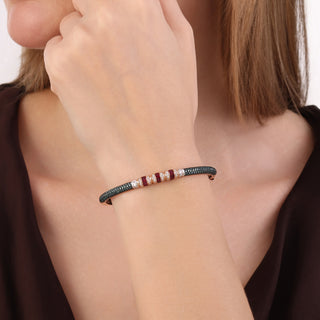 MONDRIAN GOLD BAGUETTE RUBY BLUE DIAMOND BRACELET