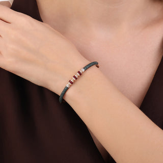 MONDRIAN GOLD BAGUETTE RUBY BLUE DIAMOND BRACELET