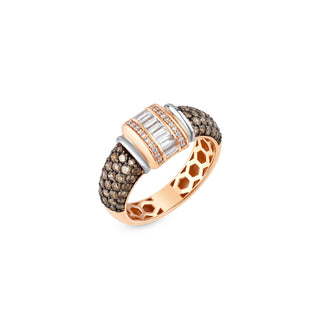 MONDRIAN GOLD BAGUETTE CHAMPAGNE DIAMOND RING