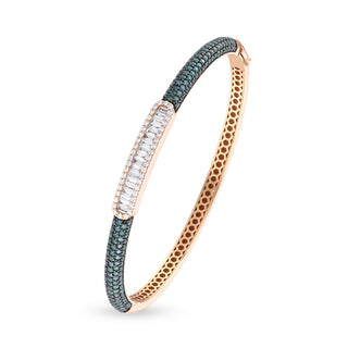 MONDRIAN RAINBOW GOLD BAGUETTE BLUE DIAMOND BRACELET