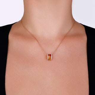MONDRIAN GOLD DIAMOND SAPPHIRE NECKLACE