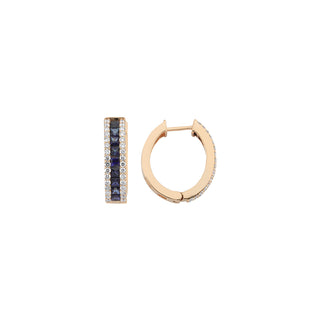 MONDRIAN GOLD DIAMOND SAPPHIRE EARRINGS