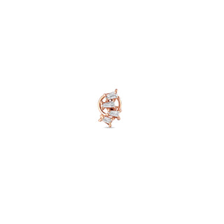 MONDRIAN GOLD BAGUETTE SOLITARE DIAMOND PIERCING