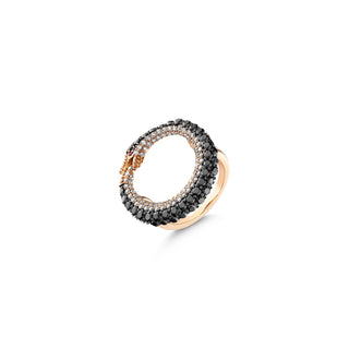 OUROBOROS 18K GOLD BLACK DIAMOND RING