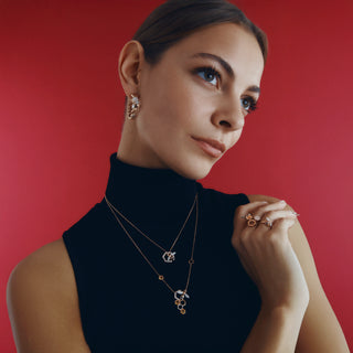 HONEYCOMB GOLD DIAMOND SMALL NECKLACE