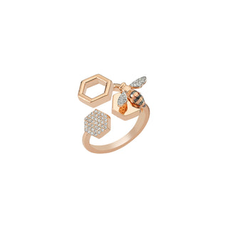 HONEYCOMB 18K GOLD DIAMOND RING