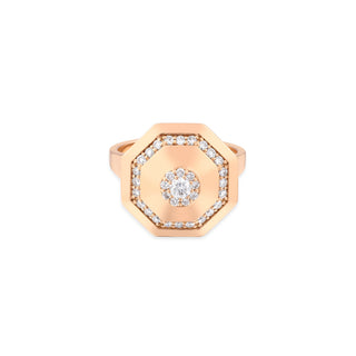 HONEYCOMB 18K GOLD DIAMOND PINKY RING