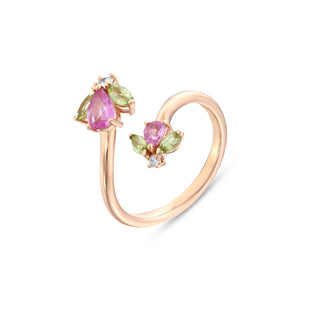 QUEEN BEE GOLD DIAMOND PINK SAPPHIRE RING