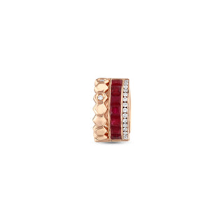 HONEYCOMB 3 ROWS GOLD RUBY DIAMOND EAR CUFF