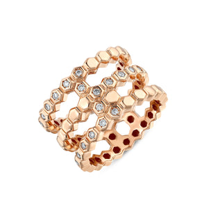 HONEYCOMB GOLD DIAMOND RING