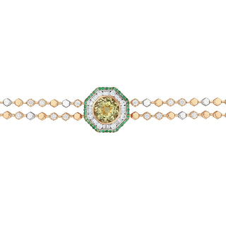 HONEYCOMB GOLD DIAMOND PERIDOT BRACELET