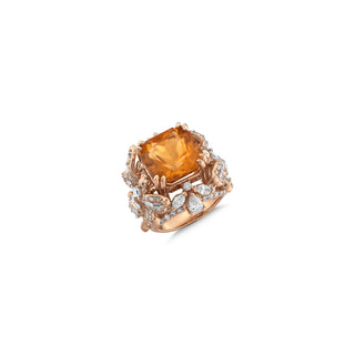 QUEEN BEE ARINNA CITRINE GOLD DIAMOND RING