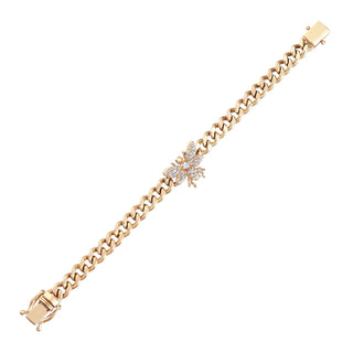 QUEEN BEE ARTEMIS ELEGANCE GOLD BAGUETTE DIAMOND CHAIN BRACELET