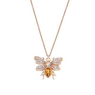 QUEEN BEE BON BON CITRINE GOLD DIAMOND NECKLACE