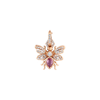 QUEEN BEE GOLD PINK SAPPHIRE DIAMOND PENDANT